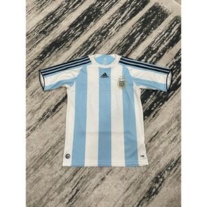 Vintage 2007-08 Argentina Adidas football‎ blue home shirt jersey size S